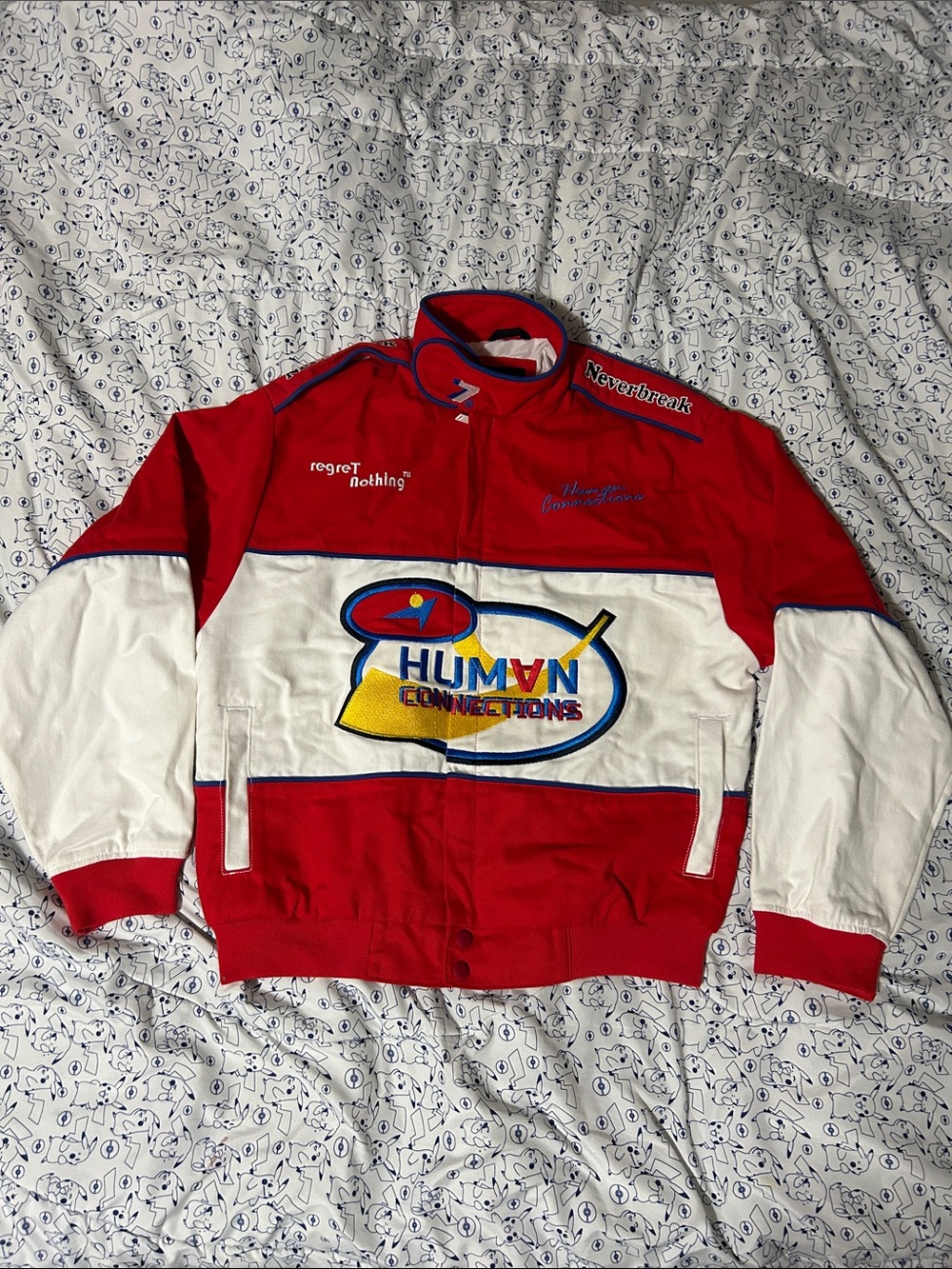 ZARA ‘Human Connections’ Racer Motorcycle Embroidered Bomber Jacket